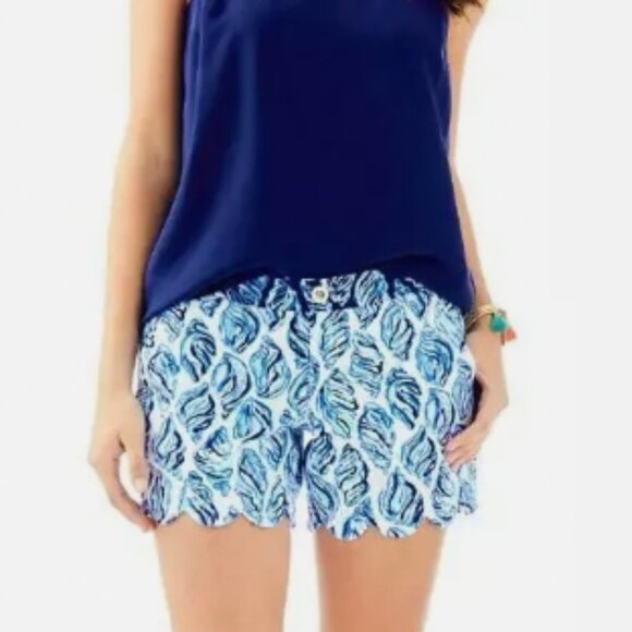 Lilly Pulitzer Pants - Lilly Pulitzer 5" Buttercup Stretch Seashell Shorts Size 0 EUC